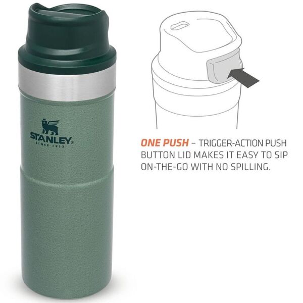 Stanley 10-09848-006 Klasik Trigger Action 0,35 Litre Çelik Termos Bardak - Yeşil