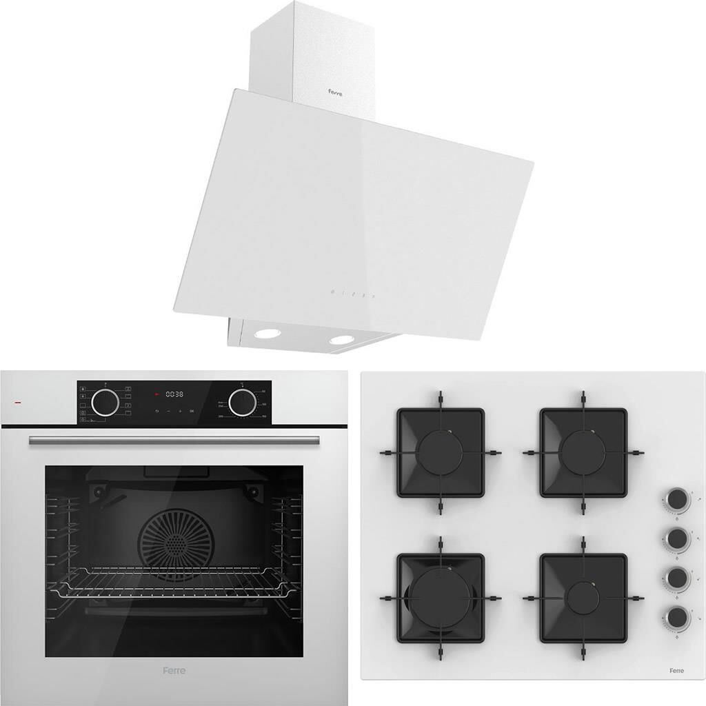 Ferre FryArt XE63CB-SS206-D078 Dijital Turbo Ankastre Set - Beyaz