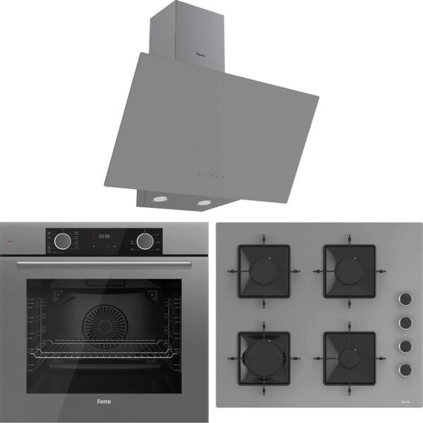 Ferre FryArt XE63CPR-SS208-D079 Dijital Turbo Ankastre Set - Gri