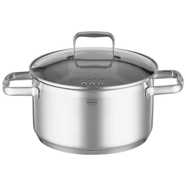 Rösle 91935 Charm Paslanmaz Çelik Cam Kapak 4 lü Tencere Seti