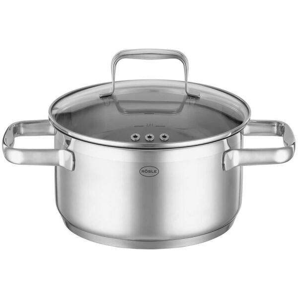 Rösle 91935 Charm Paslanmaz Çelik Cam Kapak 4 lü Tencere Seti