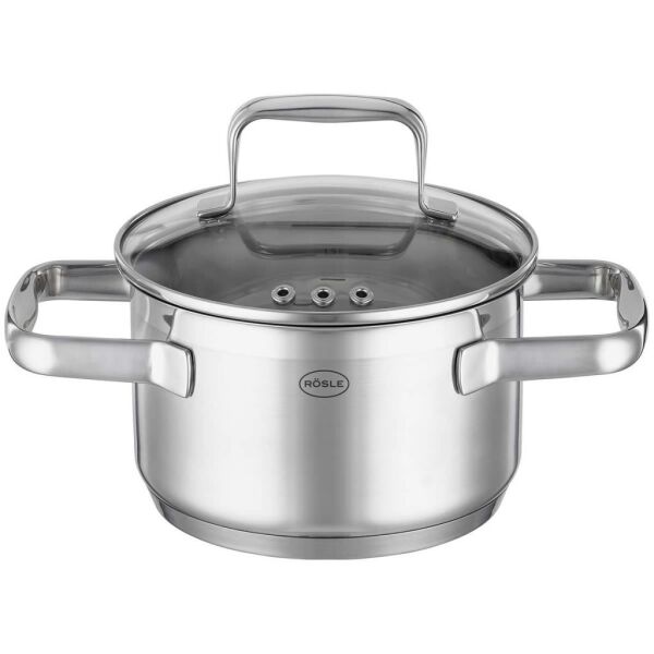 Rösle 91935 Charm Paslanmaz Çelik Cam Kapak 4 lü Tencere Seti