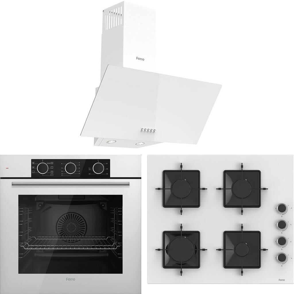 Ferre FryArt QXE62CB-SS206-D087 Turbo Ankastre Set - Beyaz