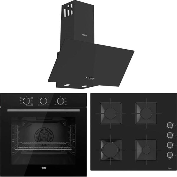 Ferre FryArt QXE62CS-SS205-D086 Turbo Ankastre Set - Siyah