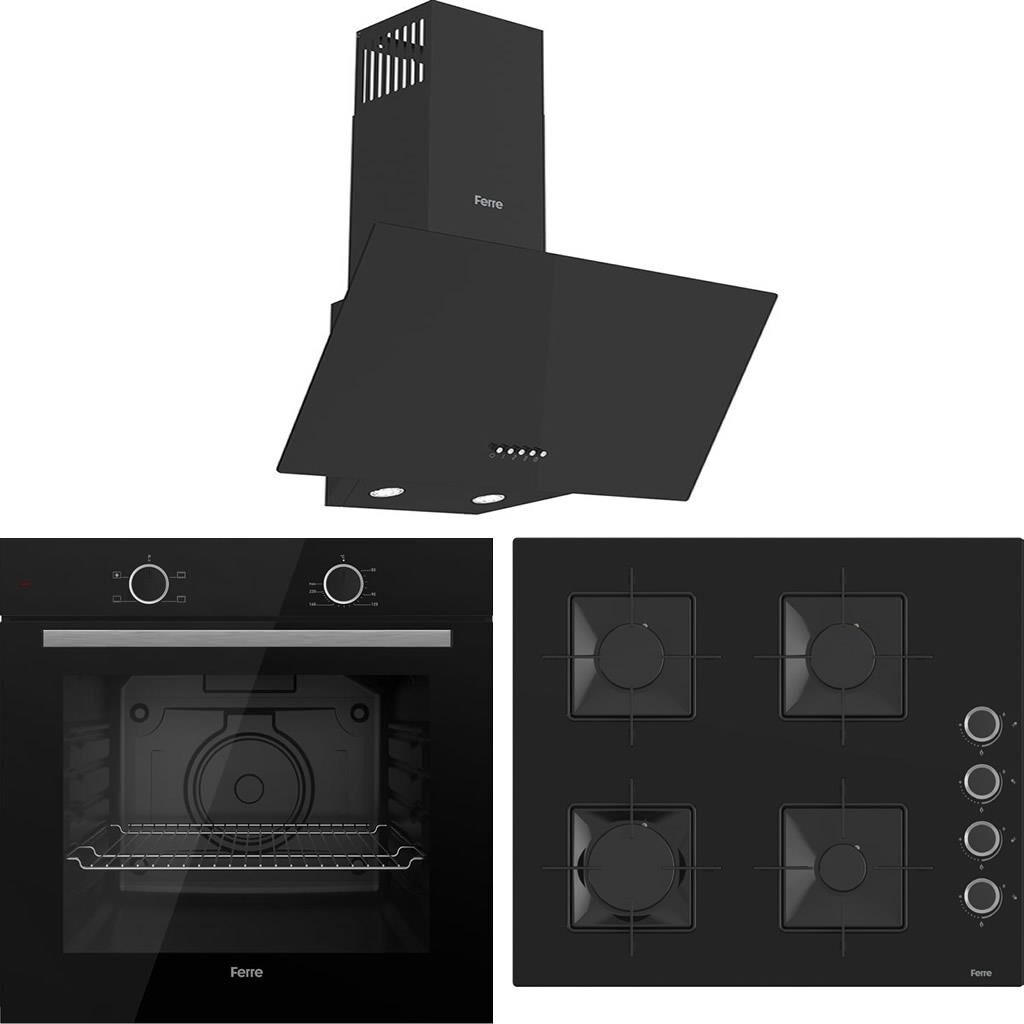 Ferre XE61CS-SS205-D086 Ankastre Set - Siyah