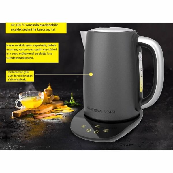 Carrera No 451 Dijital Isı Ayarlı 1.7 Litre 2200W Kettle